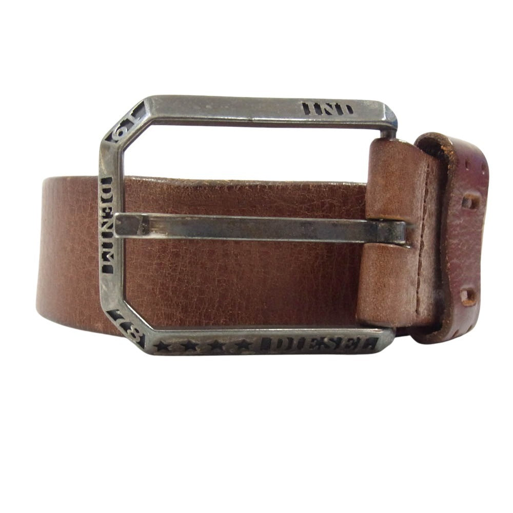 DIESEL ディーゼル レザー ベルト ブラウン系 34【中古】