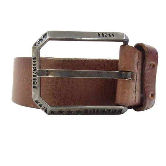 DIESEL ディーゼル レザー ベルト ブラウン系 34【中古】