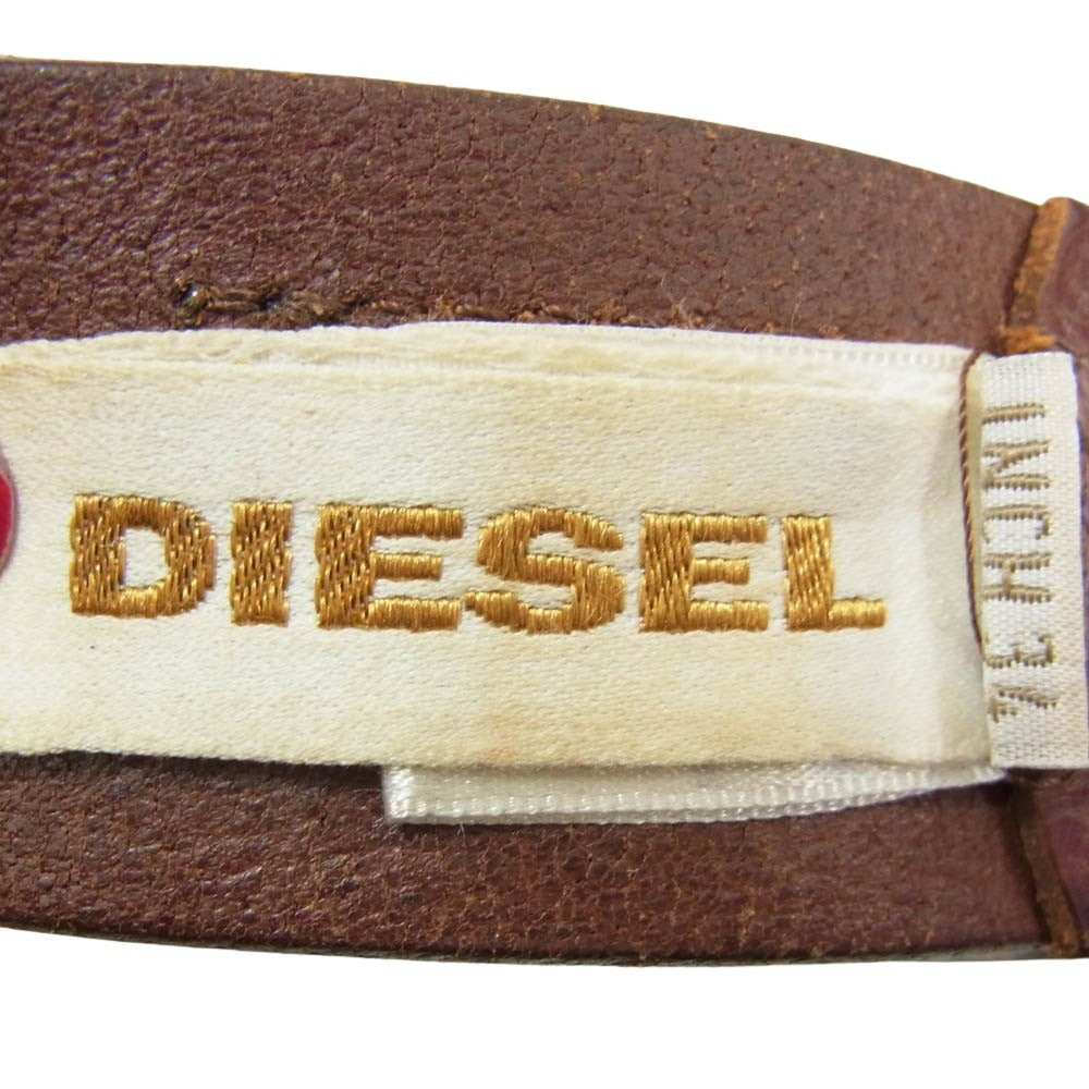 DIESEL ディーゼル レザー ベルト ブラウン系 34【中古】