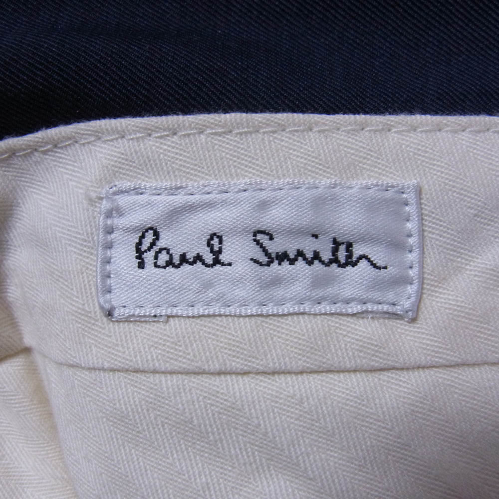 Paul Smith ポール・スミス PM-HS-48040 タック テーパード リブパンツ ネイビー系 M【中古】