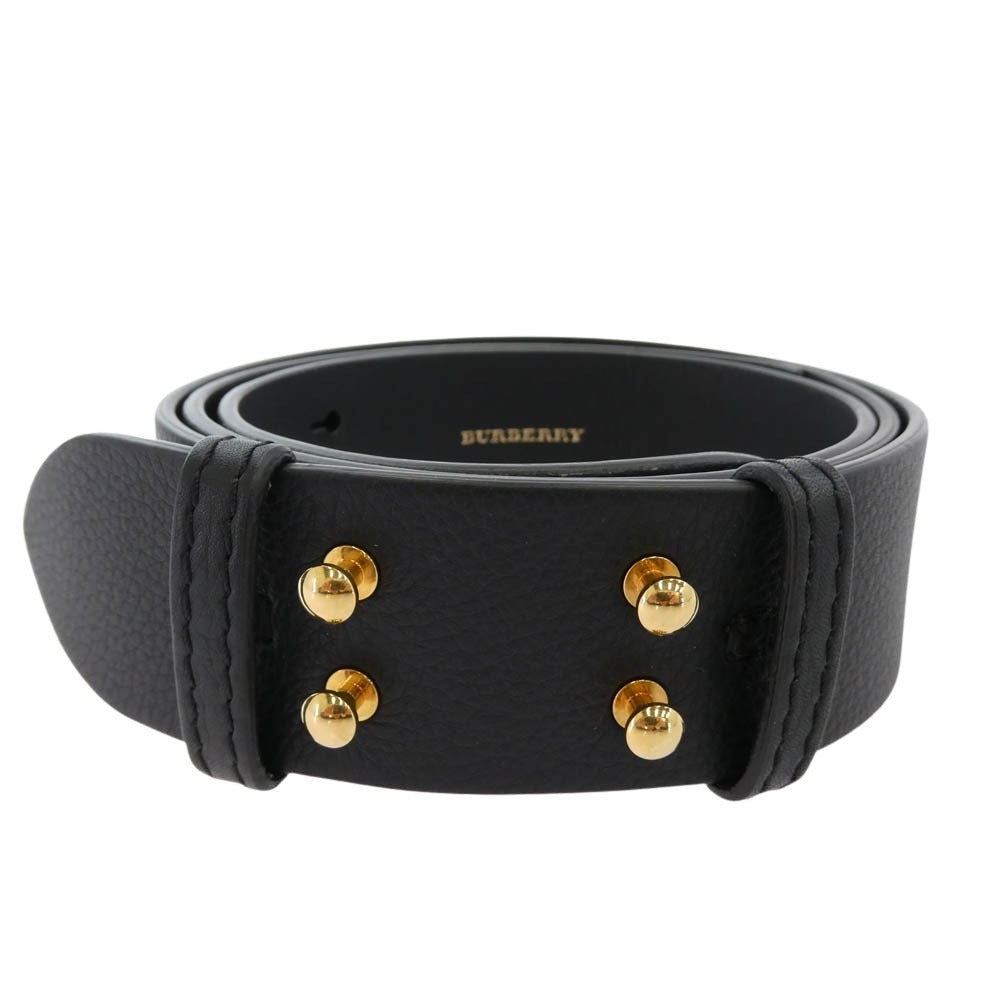 BURBERRY バーバリー ダブルロック レザー ベルト ブラック系【中古】