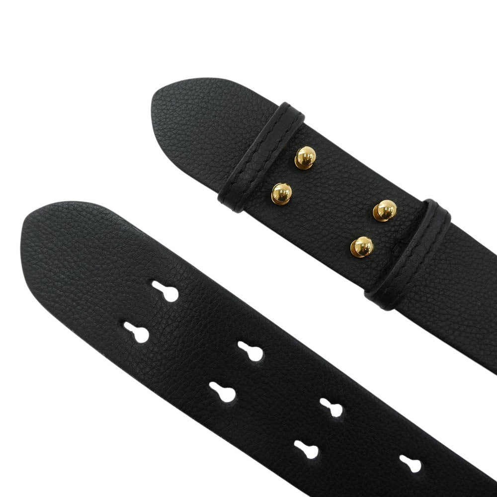 BURBERRY バーバリー ダブルロック レザー ベルト ブラック系【中古】