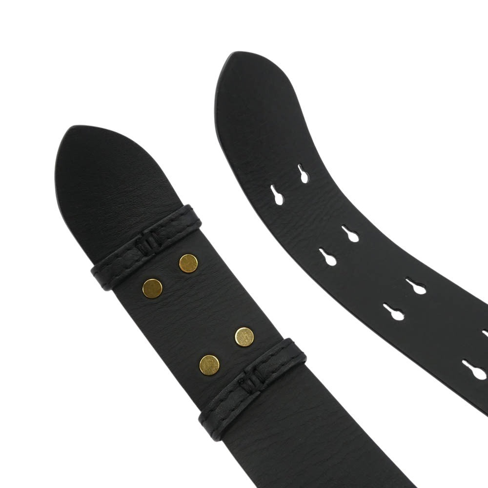 BURBERRY バーバリー ダブルロック レザー ベルト ブラック系【中古】