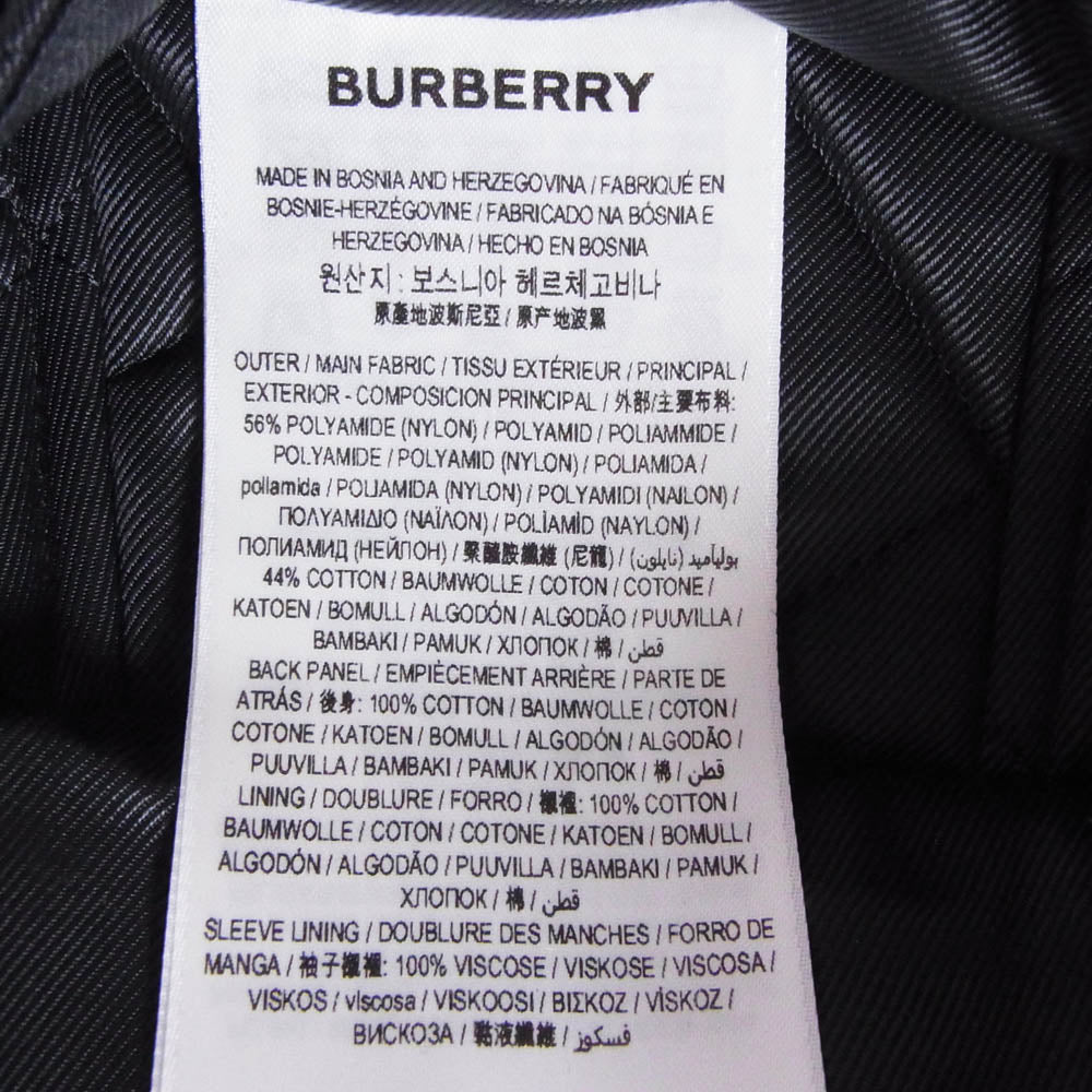 BURBERRY LONDON バーバリー ロンドン 8038326 2021 Future Archive カプセルコレクション 裏地ノバチェック 襟コーデュロイ キルティング切替 ベルテッド ハーフコート ジャケット ブラック系 40【中古】