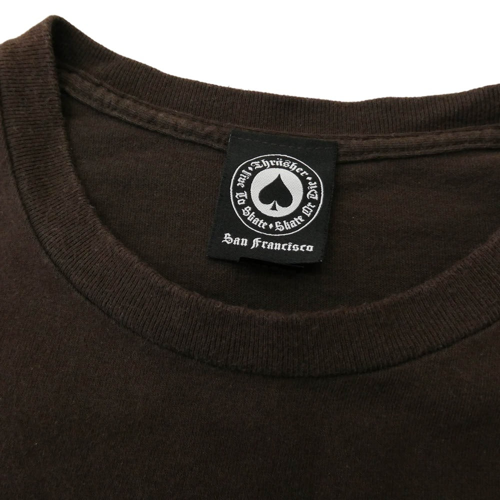 THRASHER スラッシャー ANTIHERO PIGEON MAG アンタイヒーロー ロゴプリント 半袖 Tシャツ ブラウン系 L【中古】