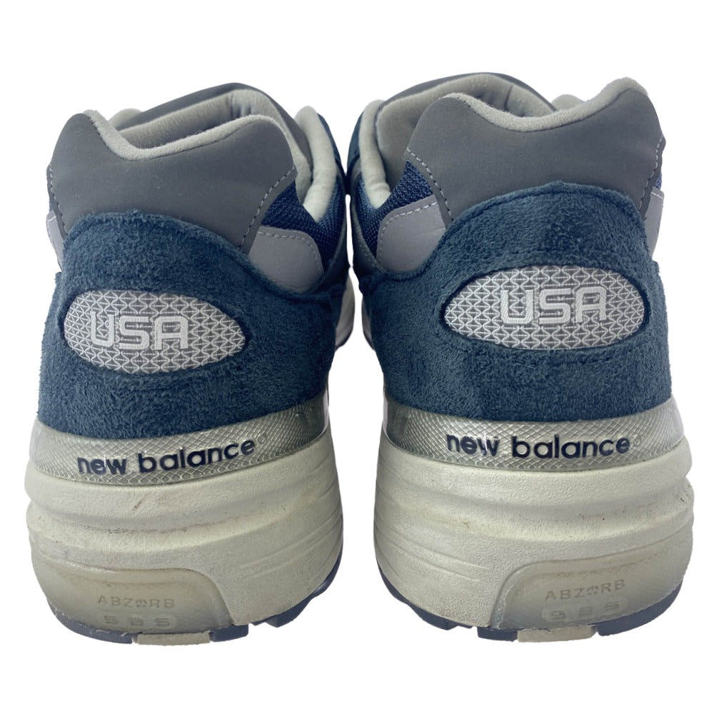 NEW BALANCE ニューバランス U992NY MADE IN USA 米国製 スエード メッシュ スニーカー ネイビー系 グレー系 28cm【中古】