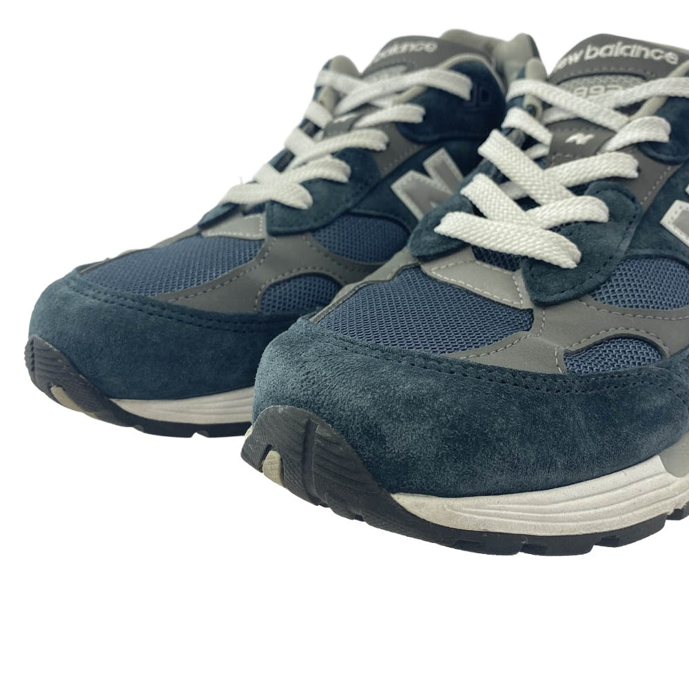 NEW BALANCE ニューバランス U992NY MADE IN USA 米国製 スエード メッシュ スニーカー ネイビー系 グレー系 28cm【中古】