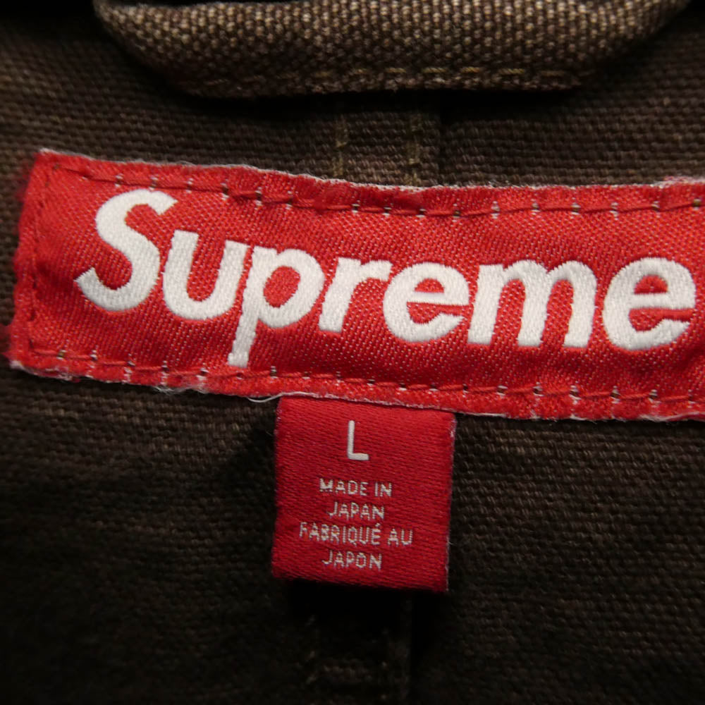 Supreme シュプリーム 25SS Worn Hooded Chore Coat ウォーんフーデッド チョアコート ブラウン系 ブラック系 L【中古】