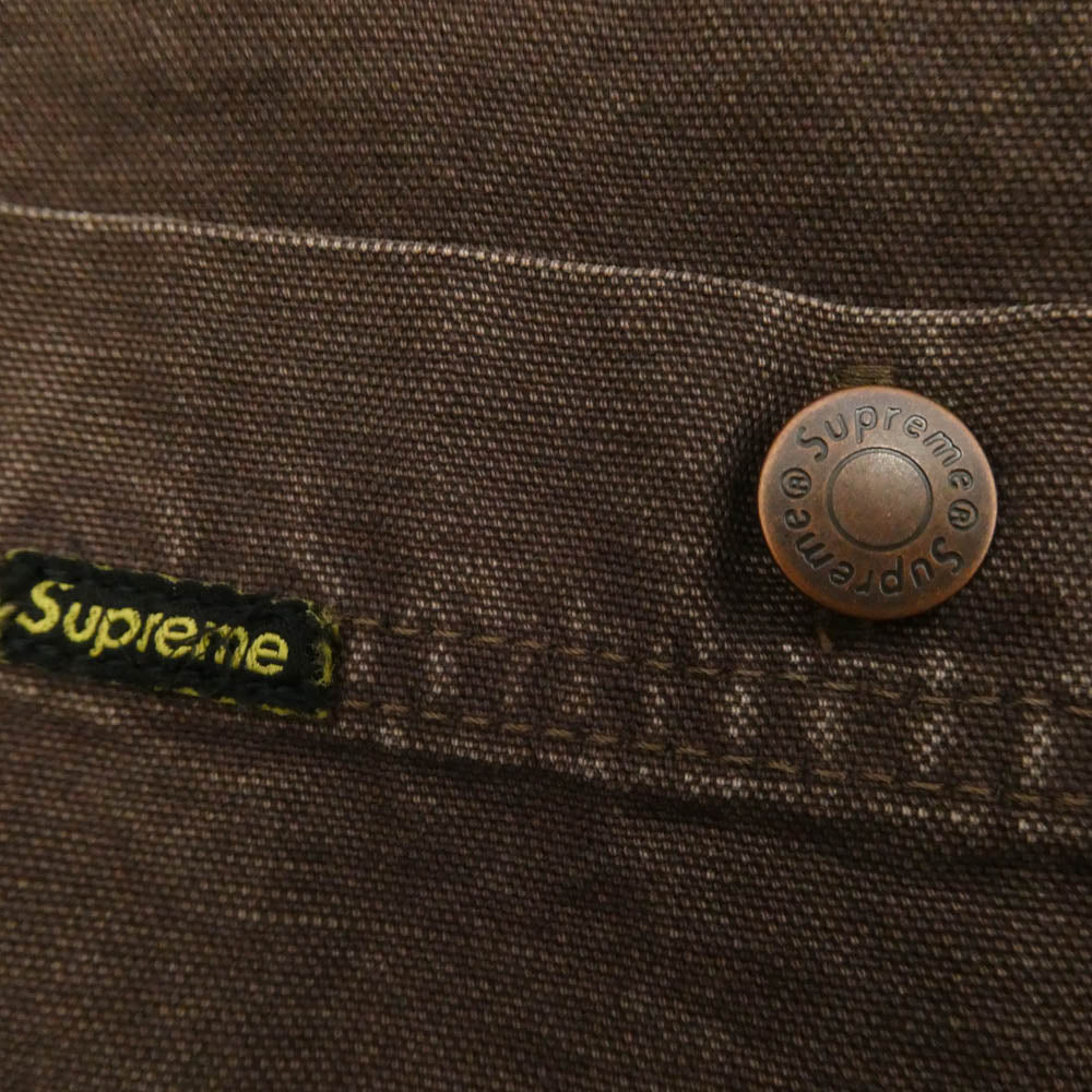 Supreme シュプリーム 25SS Worn Hooded Chore Coat ウォーんフーデッド チョアコート ブラウン系 ブラック系 L【中古】
