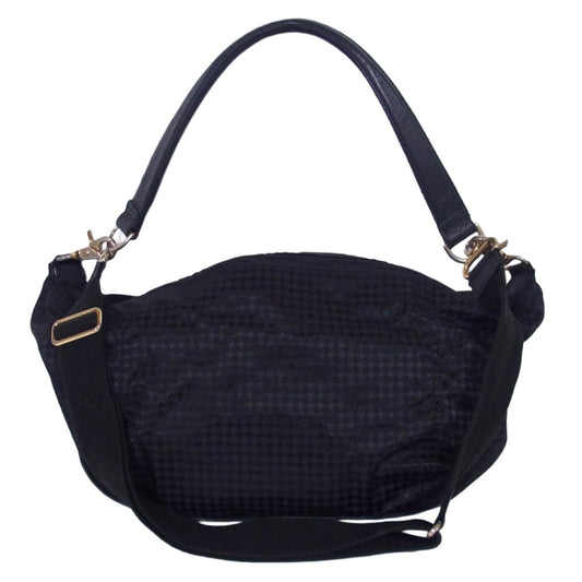 Orobianco オロビアンコ イタリア製 千鳥格子柄 トートバッグ ショルダーバッグ ブラック系【中古】