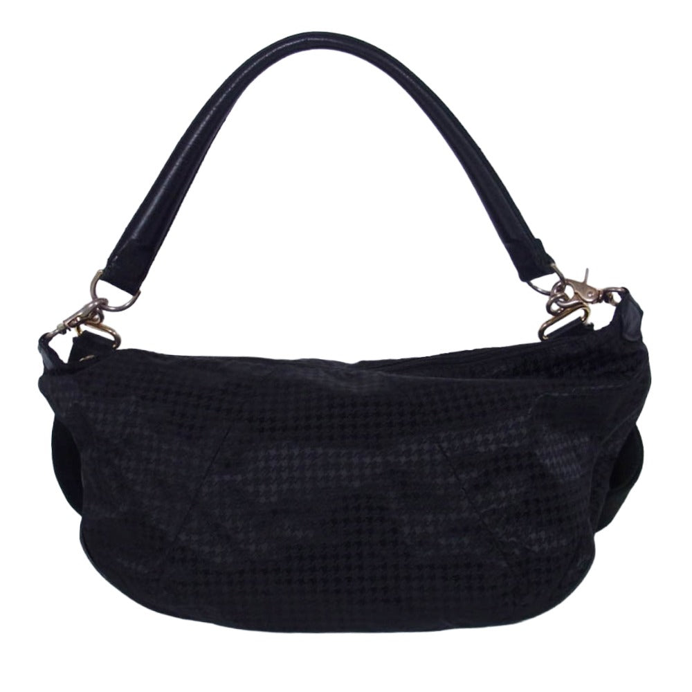 Orobianco オロビアンコ イタリア製 千鳥格子柄 トートバッグ ショルダーバッグ ブラック系【中古】