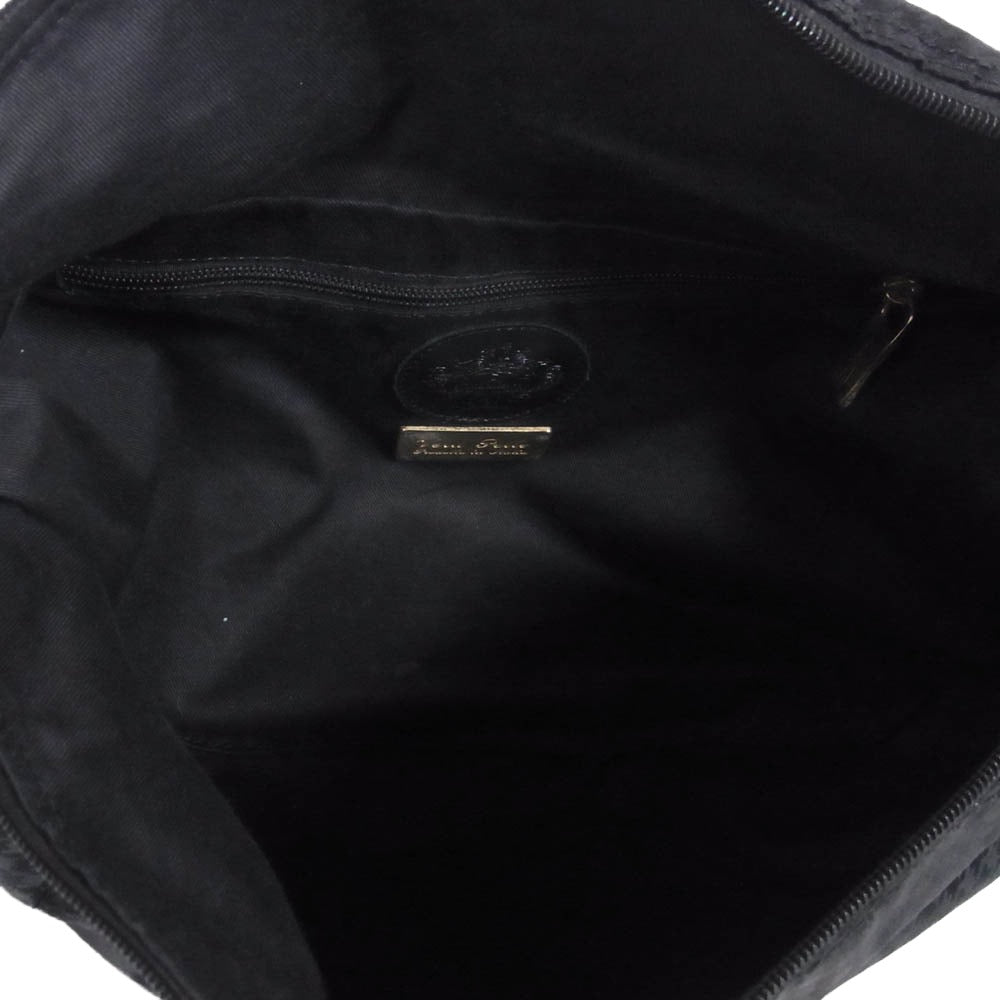 Orobianco オロビアンコ イタリア製 千鳥格子柄 トートバッグ ショルダーバッグ ブラック系【中古】