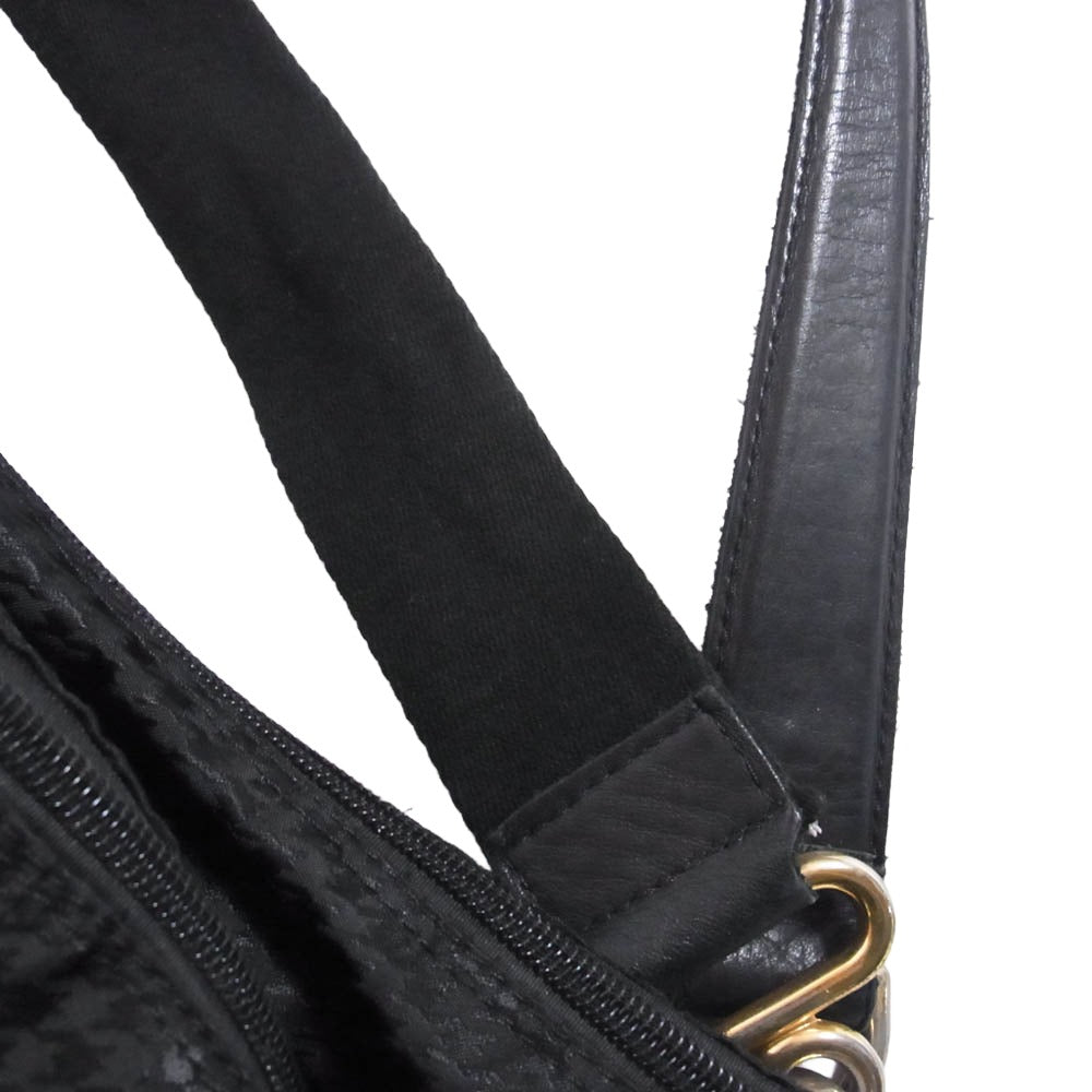 Orobianco オロビアンコ イタリア製 千鳥格子柄 トートバッグ ショルダーバッグ ブラック系【中古】