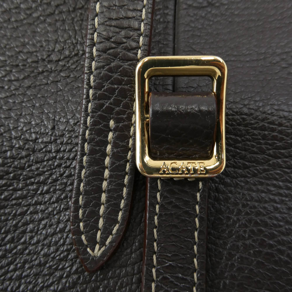 アカーテ イタリア製 KAUS カウス シュリンクレザー トートバッグ レザーバッグ ブラウン系【中古】