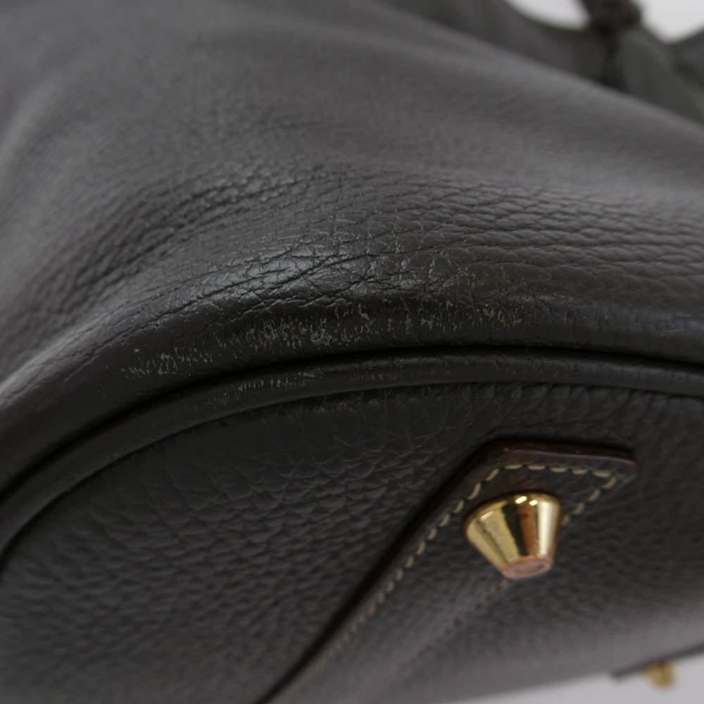 アカーテ イタリア製 KAUS カウス シュリンクレザー トートバッグ レザーバッグ ブラウン系【中古】