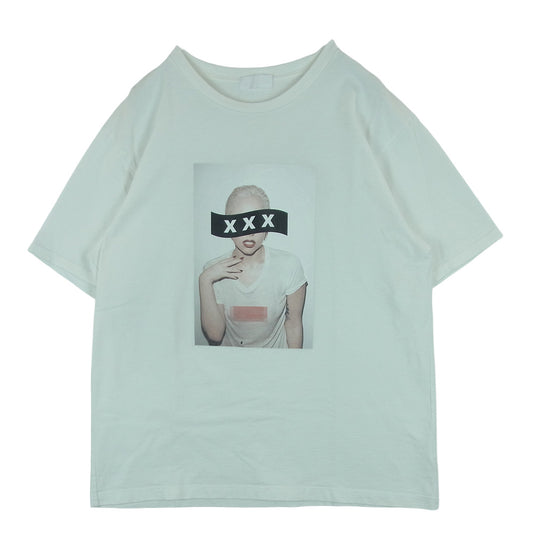 GOD SELECTION XXX ゴッドセレクション 20SS GX-S20-ST-17 LADY GAGA レディーガガ フォト プリント 半袖 Tシャツ オフホワイト系 XL【中古】