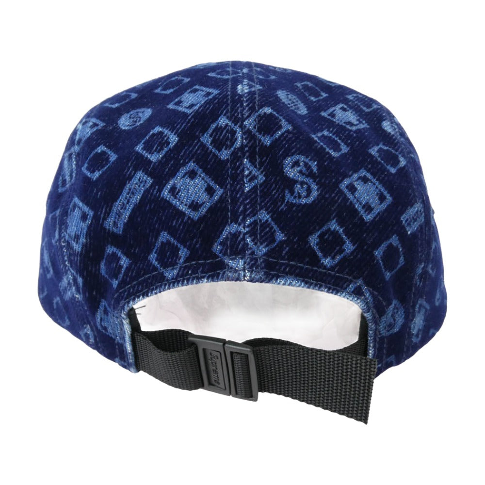 Supreme シュプリーム 24AW Flocked Denim Camp Cap Blue フロックド デニム キャンプ キャップ ブルー 帽子 ネイビー系【中古】