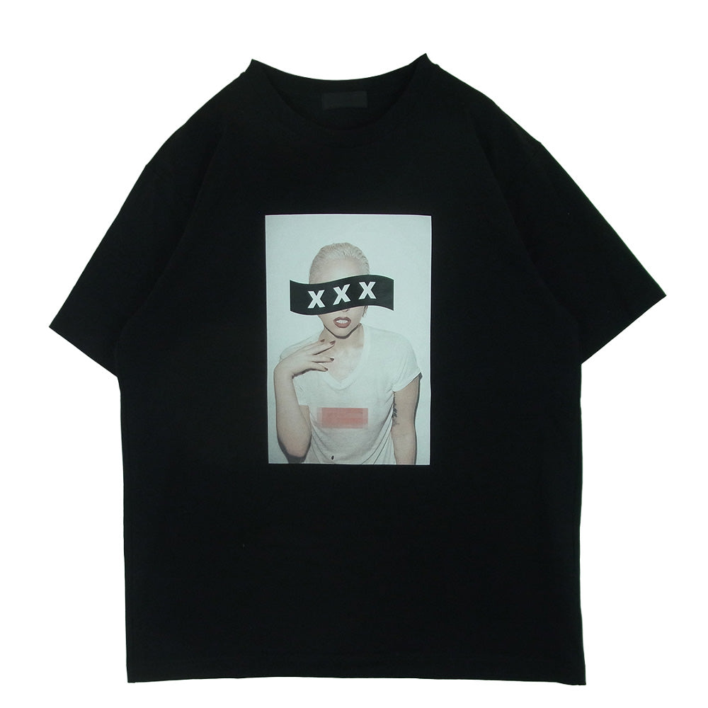 GOD SELECTION XXX ゴッドセレクション 20SS GX-S20-ST-17 LADY GAGA レディーガガ フォト プリント 半袖 Tシャツ ブラック系 L【美品】【中古】