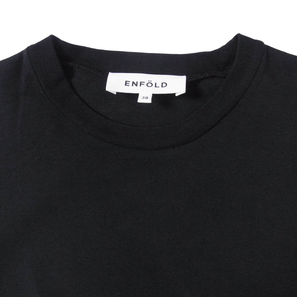 ENFOLD エンフォルド 23SS 300GS280-0810 23SS LONG SLEEVE T-SHIRT LONG SLEEVE T-SHIRT ロングスリーブ 長袖 Tシャツ カットソー ブラック ブラック系 38【中古】