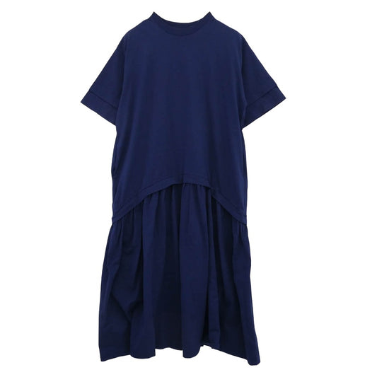 ヘリンドットサイ 530HSM83-0760 Cut relax dress カット リラックス ドレス ワンピース ネイビー系 FREE【中古】