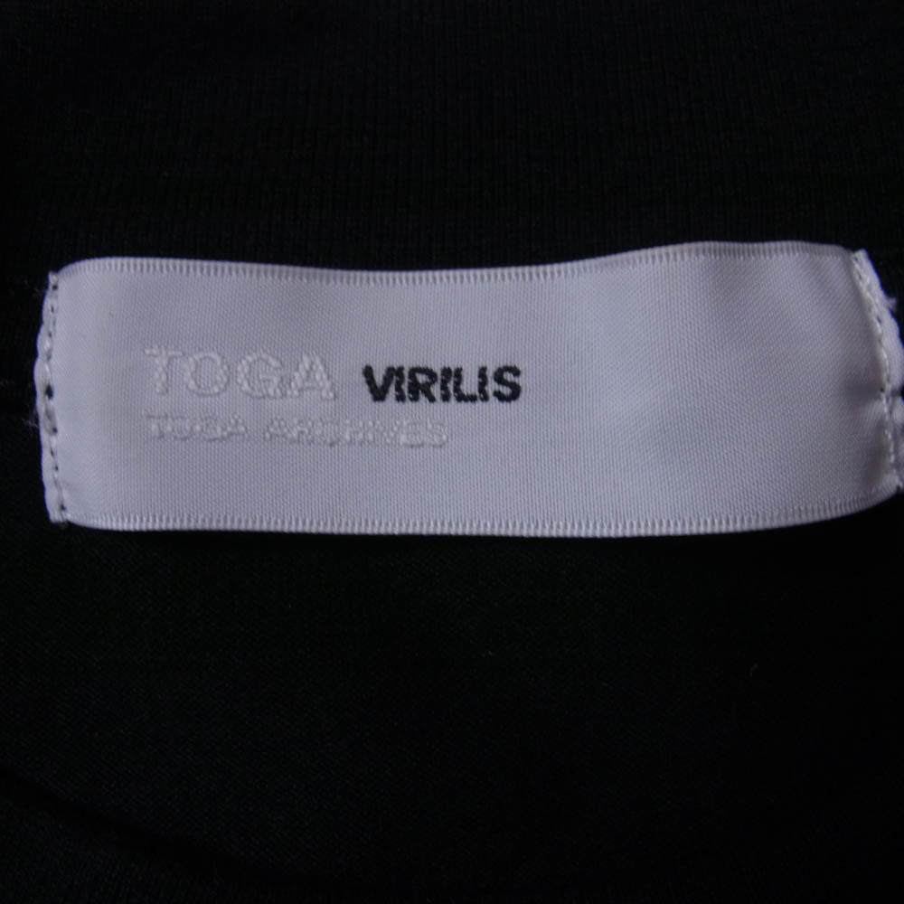 トーガ 25SS TV251-JK330 Cotton jersey S/S スリーブ異素材切替 オーバーサイズ 半袖 Tシャツ カットソー ネイビー系 46【美品】【中古】