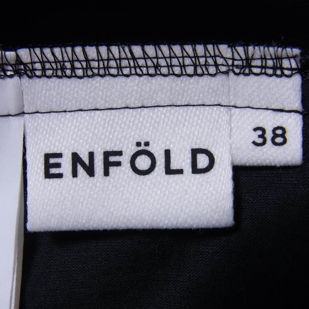 ENFOLD エンフォルド 23SS 300IA231-0671 TACK-HEM PANTS タック ヘム パンツ ブラック系 38【美品】【中古】