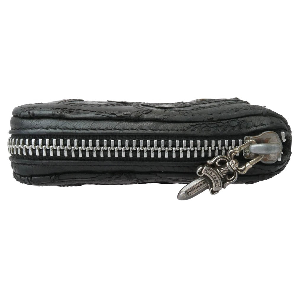 CHROME HEARTS クロムハーツ（原本無） ブラックシンフォニー証明書付属 REC F ZIP QUILTED セメタリークロスパッチ キルティング レザー ロングウォレット 長財布 ブラック系【中古】