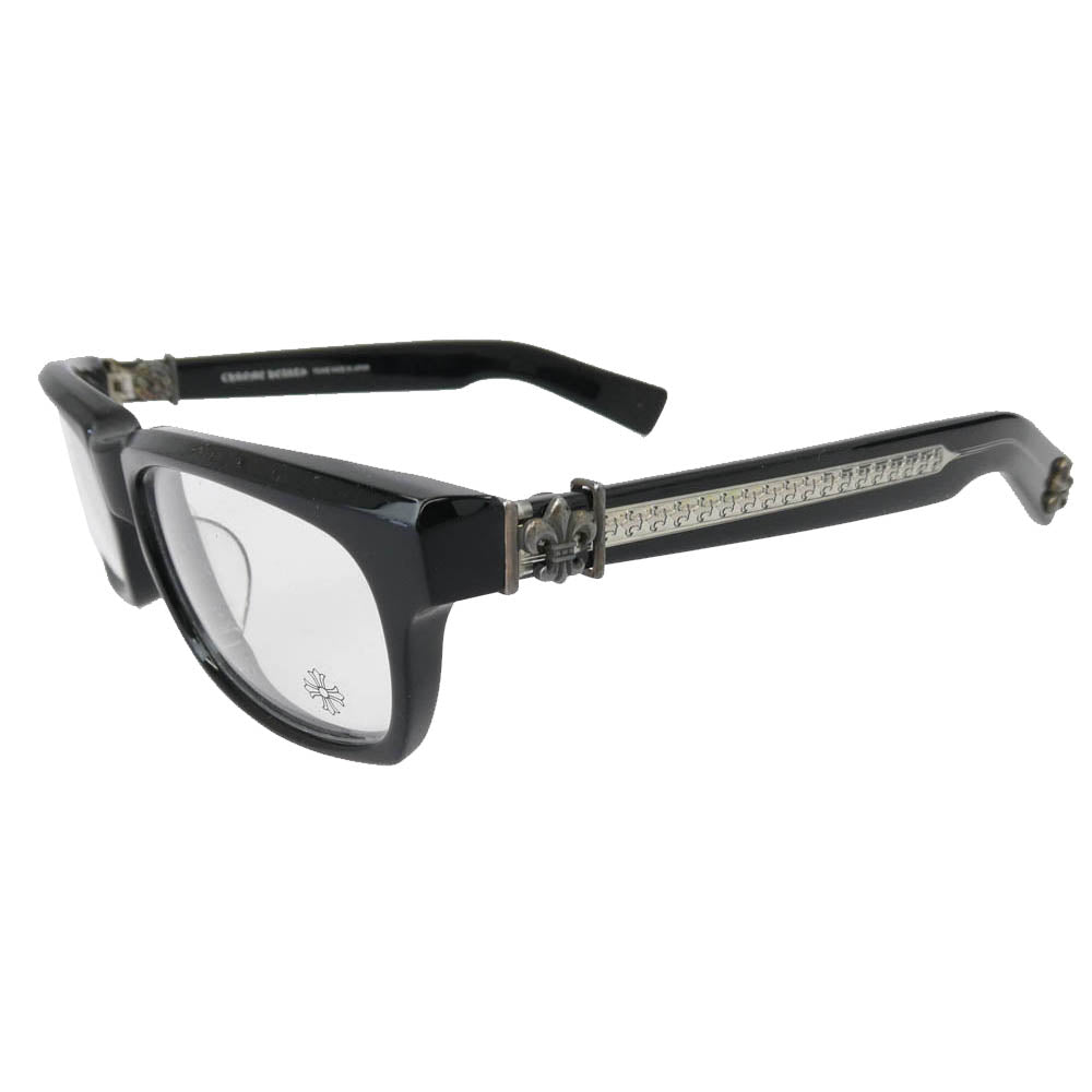 CHROME HEARTS クロムハーツ（原本無） 純正レザーアイウェアケース付属 SPLAT-A 55□17-143 BSフレアテンプル アイウェア 眼鏡 ブラック系 シルバー系 55□17-143【中古】