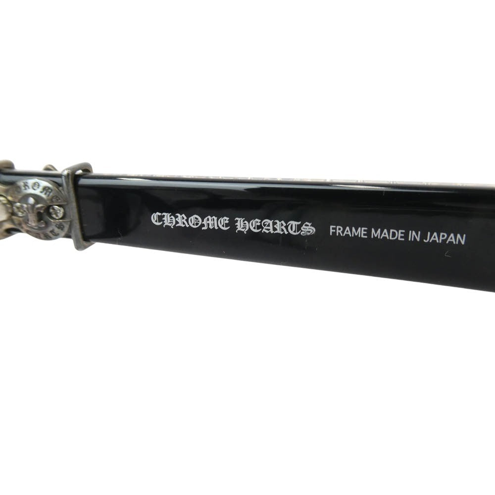 CHROME HEARTS クロムハーツ（原本無） 純正レザーアイウェアケース付属 SPLAT-A 55□17-143 BSフレアテンプル アイウェア 眼鏡 ブラック系 シルバー系 55□17-143【中古】