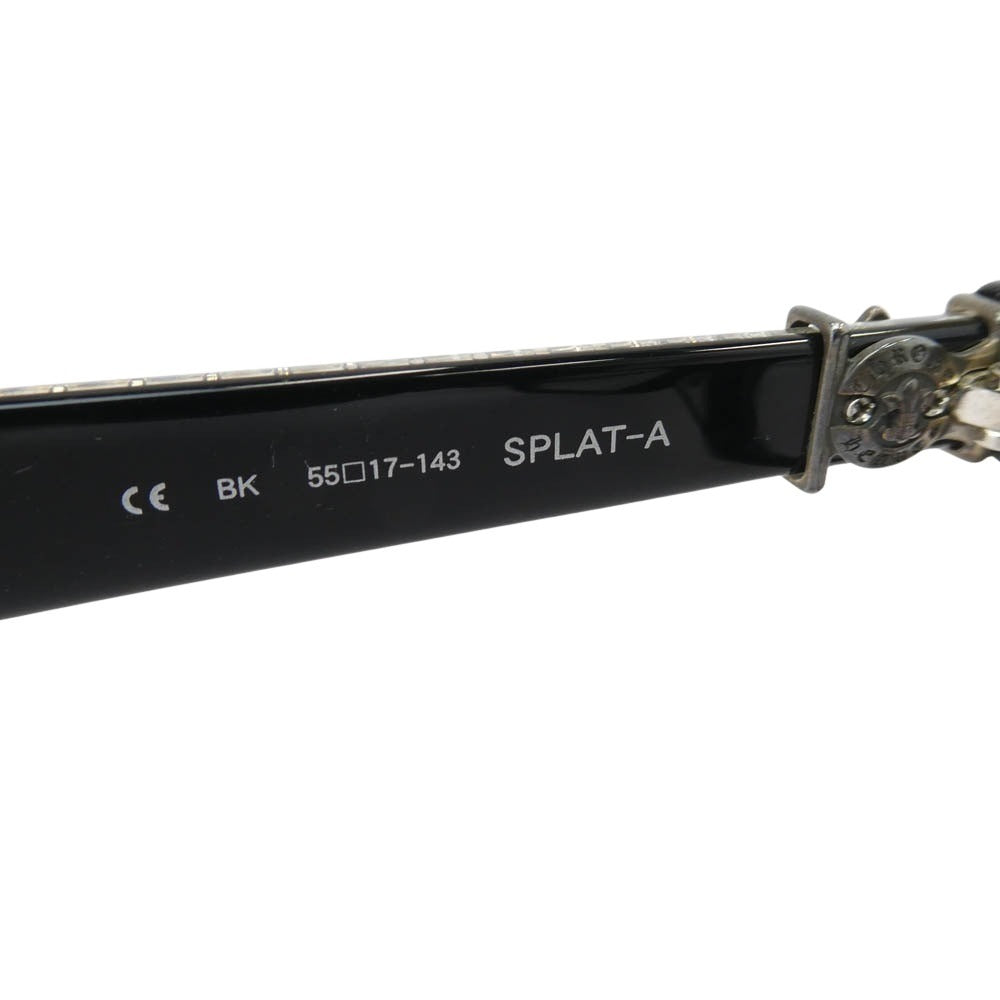 CHROME HEARTS クロムハーツ（原本無） 純正レザーアイウェアケース付属 SPLAT-A 55□17-143 BSフレアテンプル アイウェア 眼鏡 ブラック系 シルバー系 55□17-143【中古】