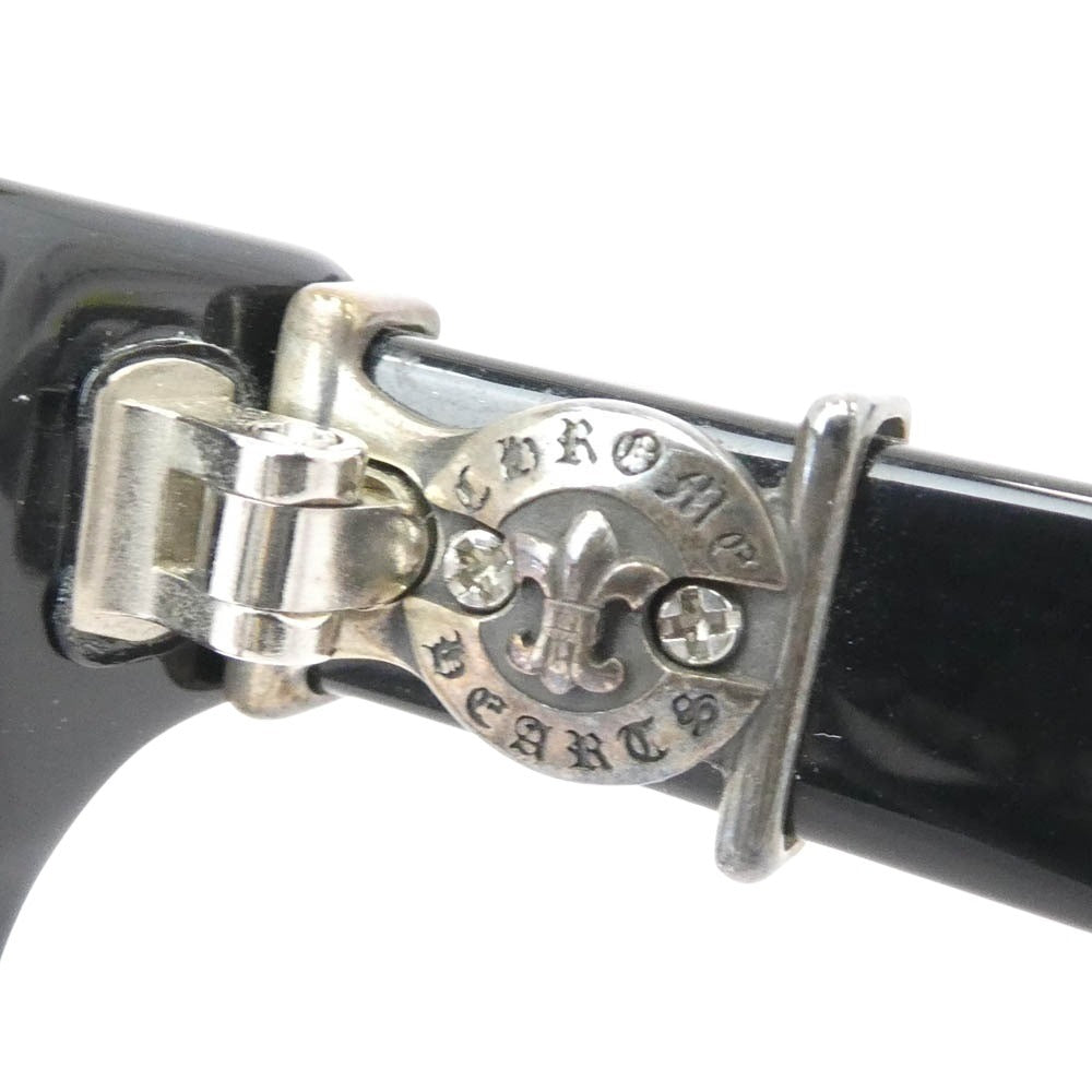 CHROME HEARTS クロムハーツ（原本無） 純正レザーアイウェアケース付属 SPLAT-A 55□17-143 BSフレアテンプル アイウェア 眼鏡 ブラック系 シルバー系 55□17-143【中古】