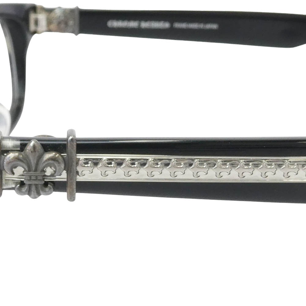 CHROME HEARTS クロムハーツ（原本無） 純正レザーアイウェアケース付属 SPLAT-A 55□17-143 BSフレアテンプル アイウェア 眼鏡 ブラック系 シルバー系 55□17-143【中古】