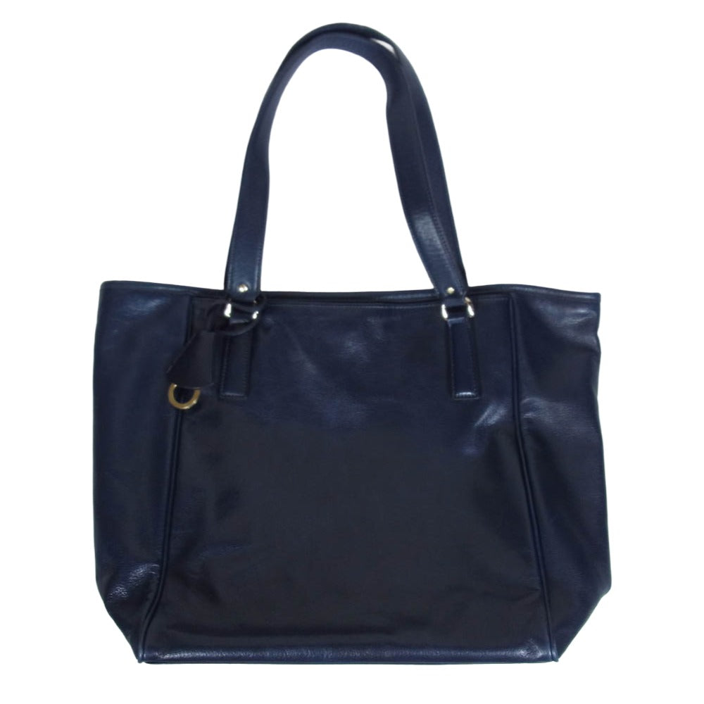 aniary アニアリ オールレザー トート バッグ ネイビー系【中古】