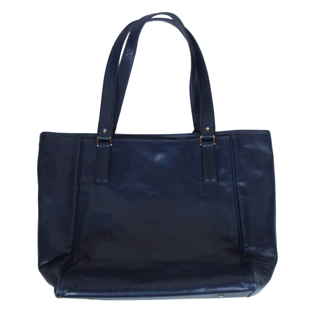 aniary アニアリ オールレザー トート バッグ ネイビー系【中古】