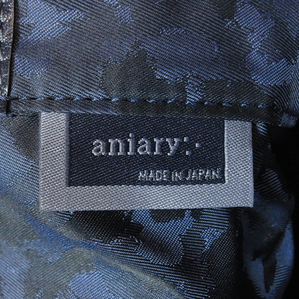 aniary アニアリ オールレザー トート バッグ ネイビー系【中古】