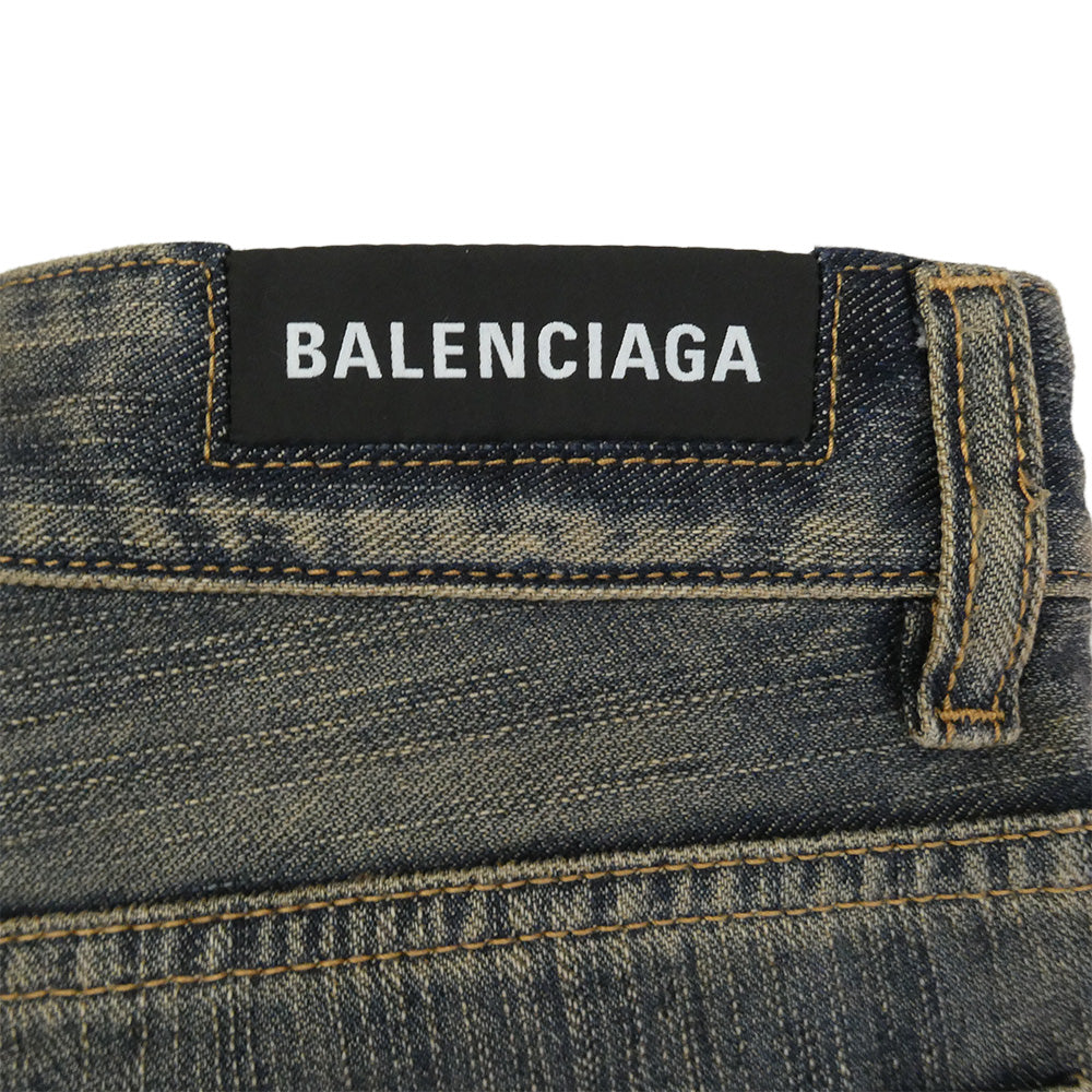 BALENCIAGA バレンシアガ 23AW 753212 TNW65 カットオフ加工 デニム ショート パンツ インディゴブルー系 XS【極上美品】【中古】