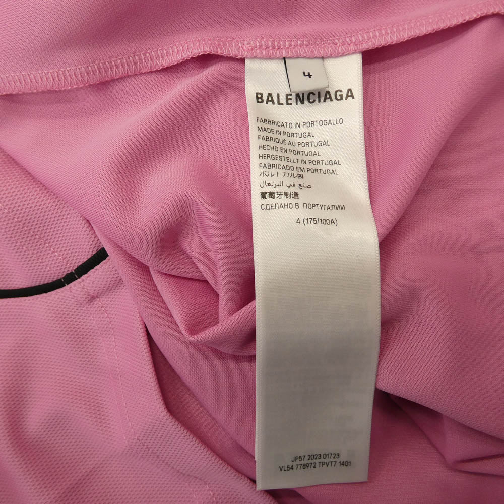 BALENCIAGA バレンシアガ 24SS 778972 TPVT7 Oversized Paris Soccer L/S T-Shirt パリ サッカー ゲームシャツ 長袖 Tシャツ ピンク系 4【極上美品】【中古】