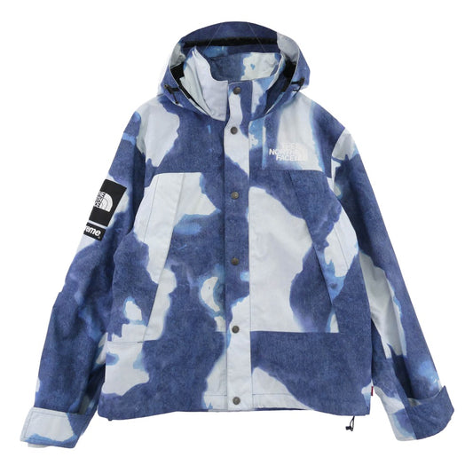 Supreme シュプリーム 21AW NP52100I x The North Face Bleached Denim Print Mountain Jacket ザノースフェイス ブリーチド デニム プリント マウンテン ジャケット ブルー系 S【中古】