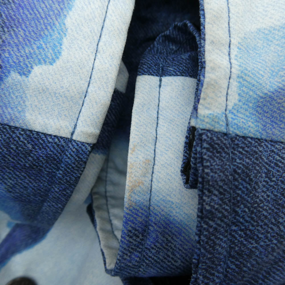 Supreme シュプリーム 21AW NP52100I x The North Face Bleached Denim Print Mountain Jacket ザノースフェイス ブリーチド デニム プリント マウンテン ジャケット ブルー系 S【中古】