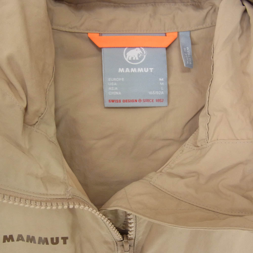 Mammut マムート 1012-00401 Hiking WB Hooded Jacket AF Women ハイキング ウィンドブレーカー フーデッド ジャケット アジアンフィット ベージュ系 L【美品】【中古】