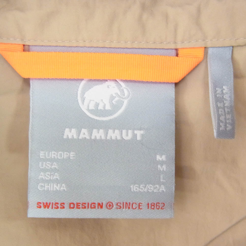 Mammut マムート 1012-00401 Hiking WB Hooded Jacket AF Women ハイキング ウィンドブレーカー フーデッド ジャケット アジアンフィット ベージュ系 L【美品】【中古】