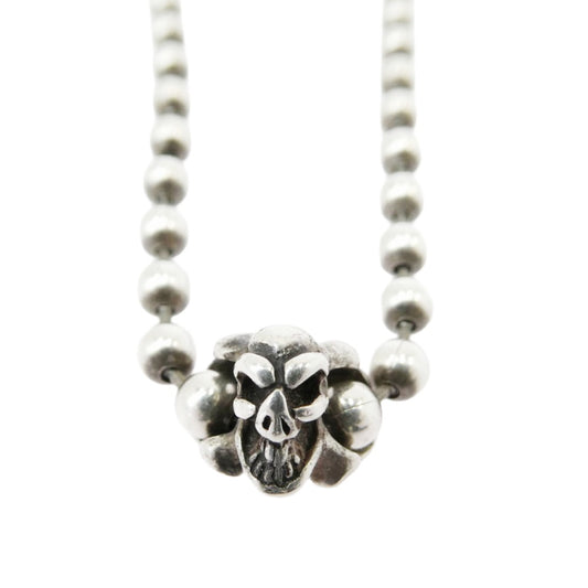 BILL WALL LEATHER ビルウォールレザー クロスボーンスカル ボールチェーン ネックレス シルバー系【中古】