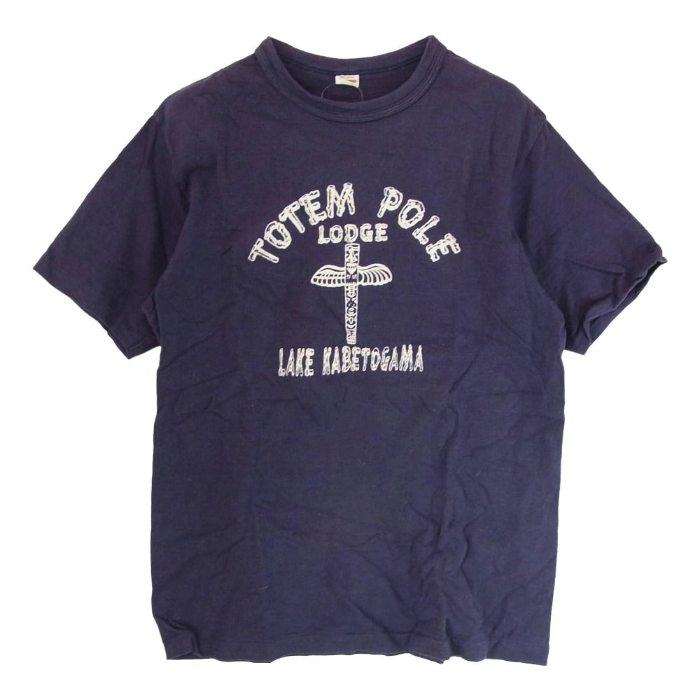 WAREHOUSE ウエアハウス トーテムポール プリント Tシャツ 半袖カットソー ネイビー系 M【中古】