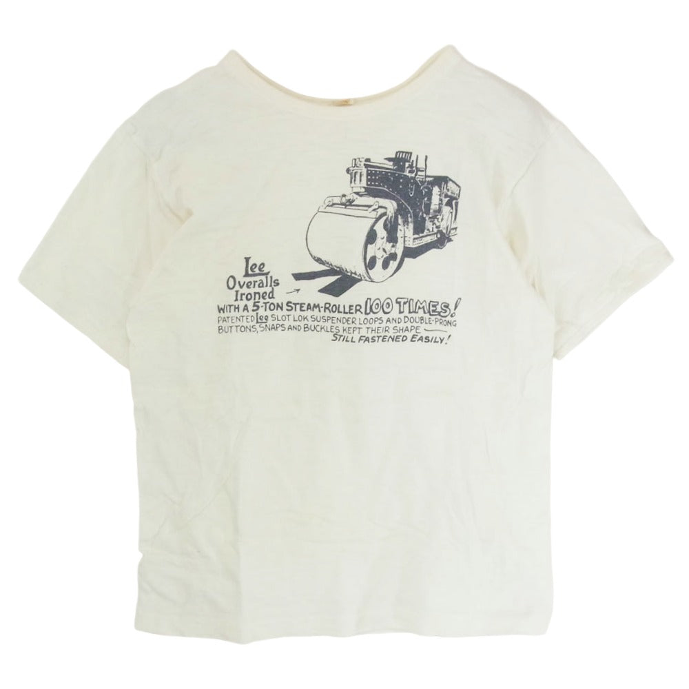 WAREHOUSE ウエアハウス × LEE リー フロントプリント Tシャツ 半袖カットソー オフホワイト系 M【中古】
