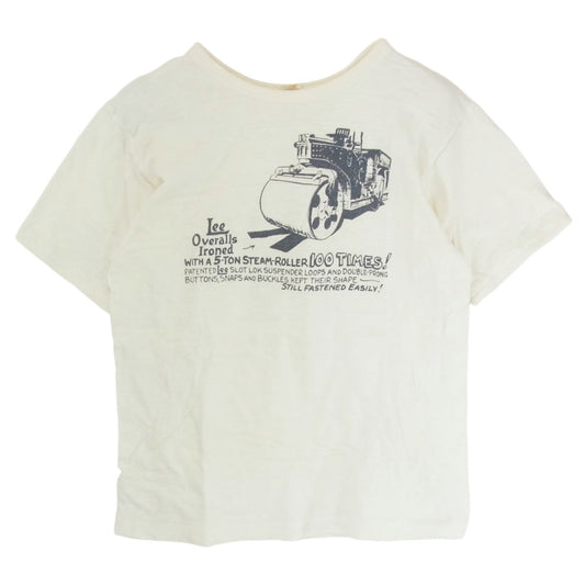 WAREHOUSE ウエアハウス × LEE リー フロントプリント Tシャツ 半袖カットソー オフホワイト系 M【中古】