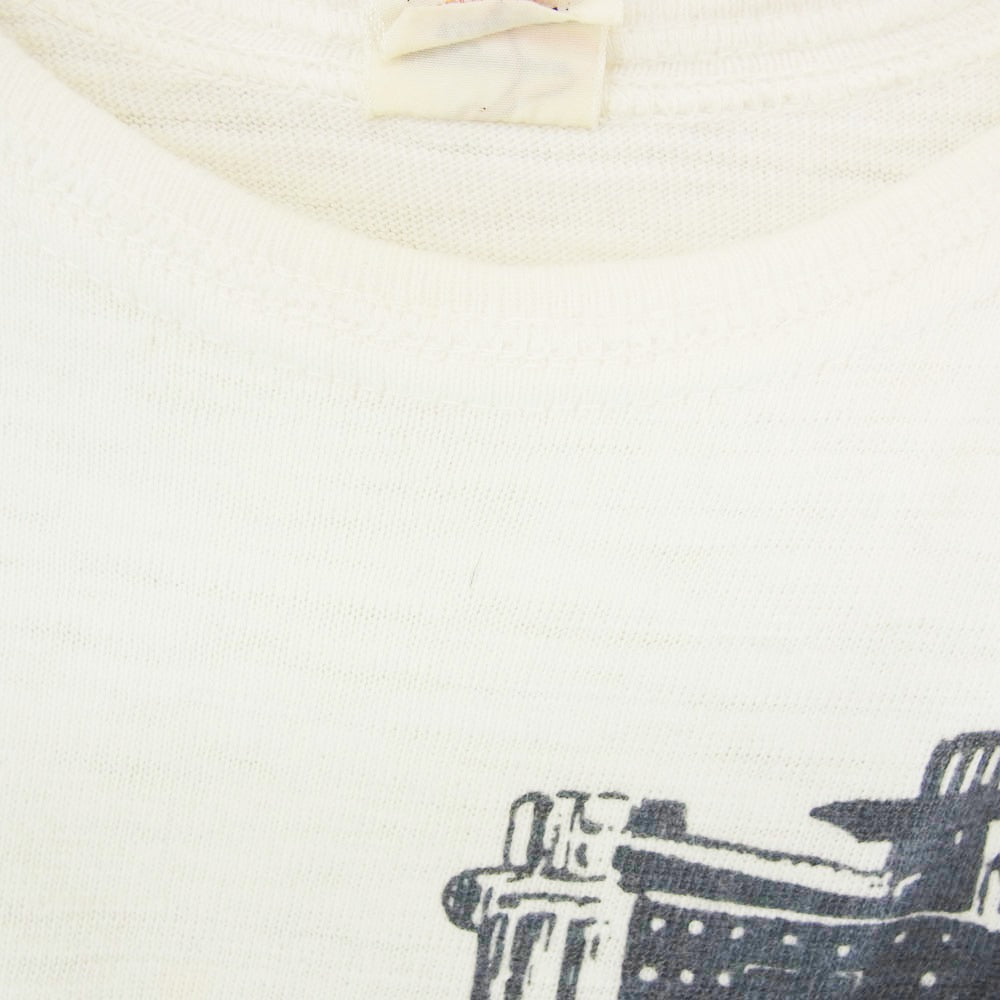 WAREHOUSE ウエアハウス × LEE リー フロントプリント Tシャツ 半袖カットソー オフホワイト系 M【中古】