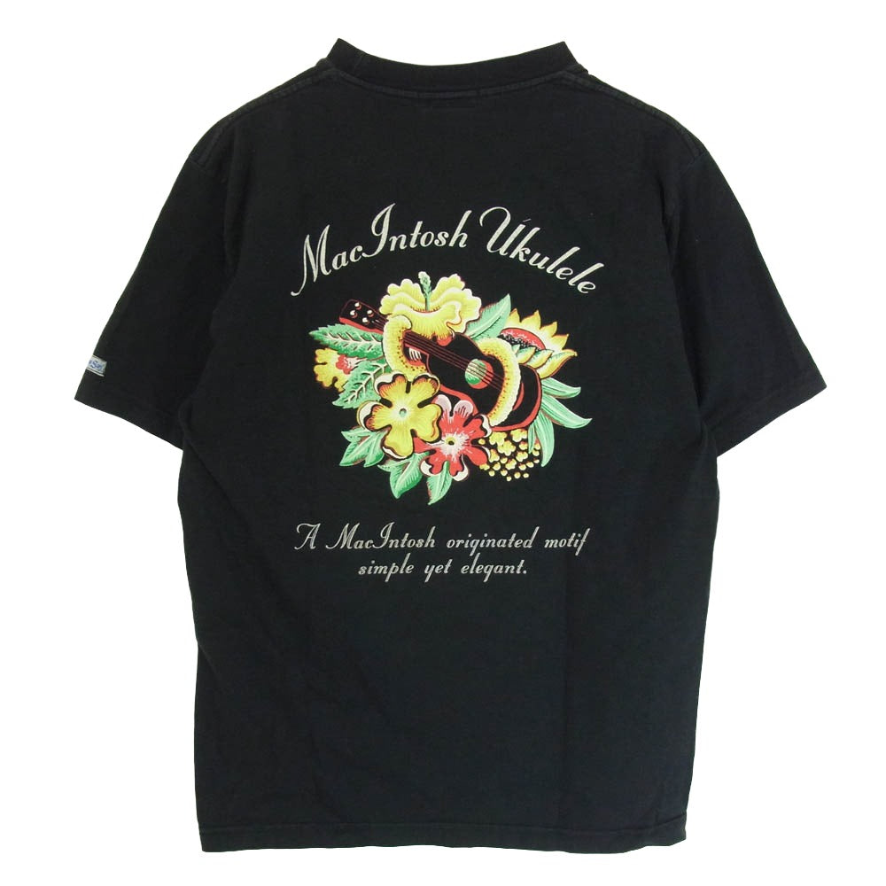 SUN SURF サンサーフ SS79350 PRINT T-SHIRTS MACINTOSH UKULELE バックプリント Tシャツ 半袖カットソー ブラック系 M【中古】