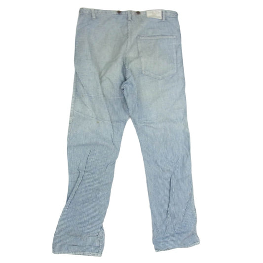 WAREHOUSE ウエアハウス ヒッコリー ストライプ ワークパンツ ブルー系 36【中古】