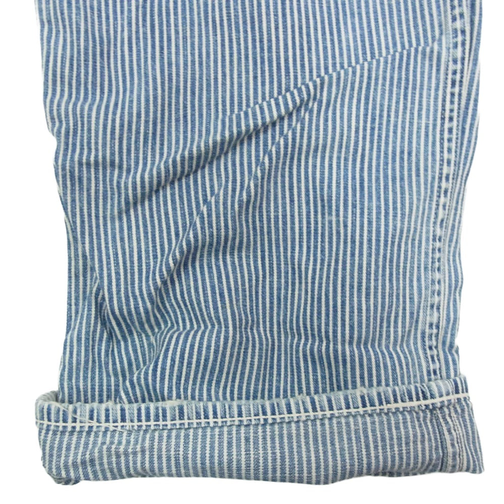 WAREHOUSE ウエアハウス ヒッコリー ストライプ ワークパンツ ブルー系 36【中古】