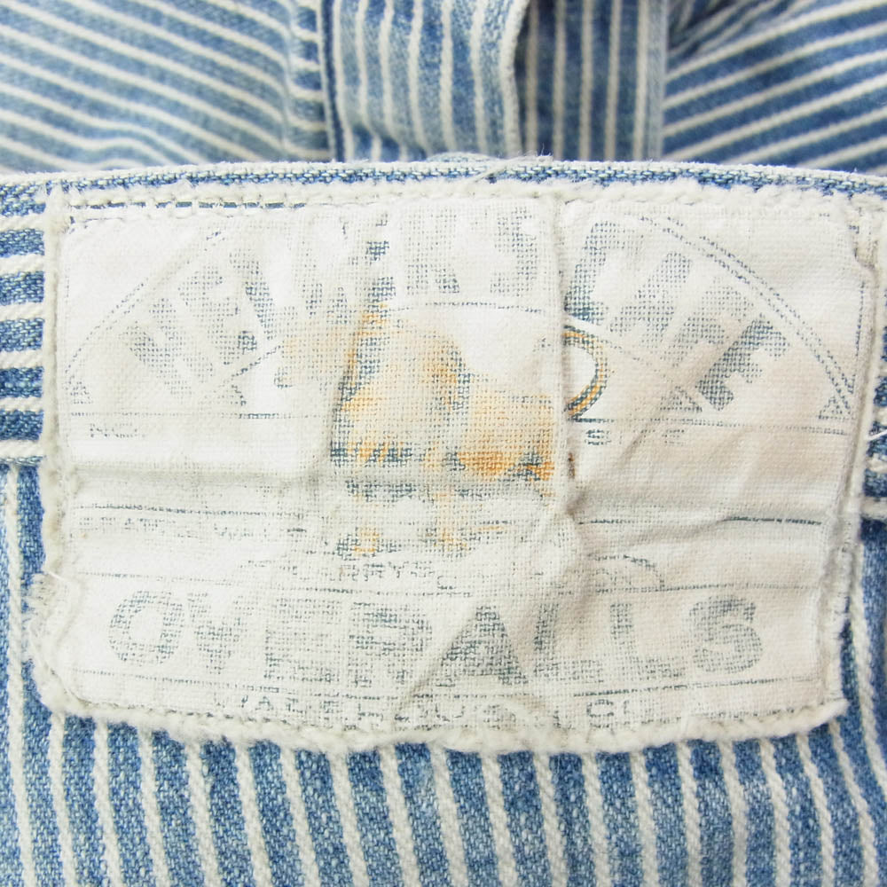 WAREHOUSE ウエアハウス ヒッコリー ストライプ ワークパンツ ブルー系 36【中古】